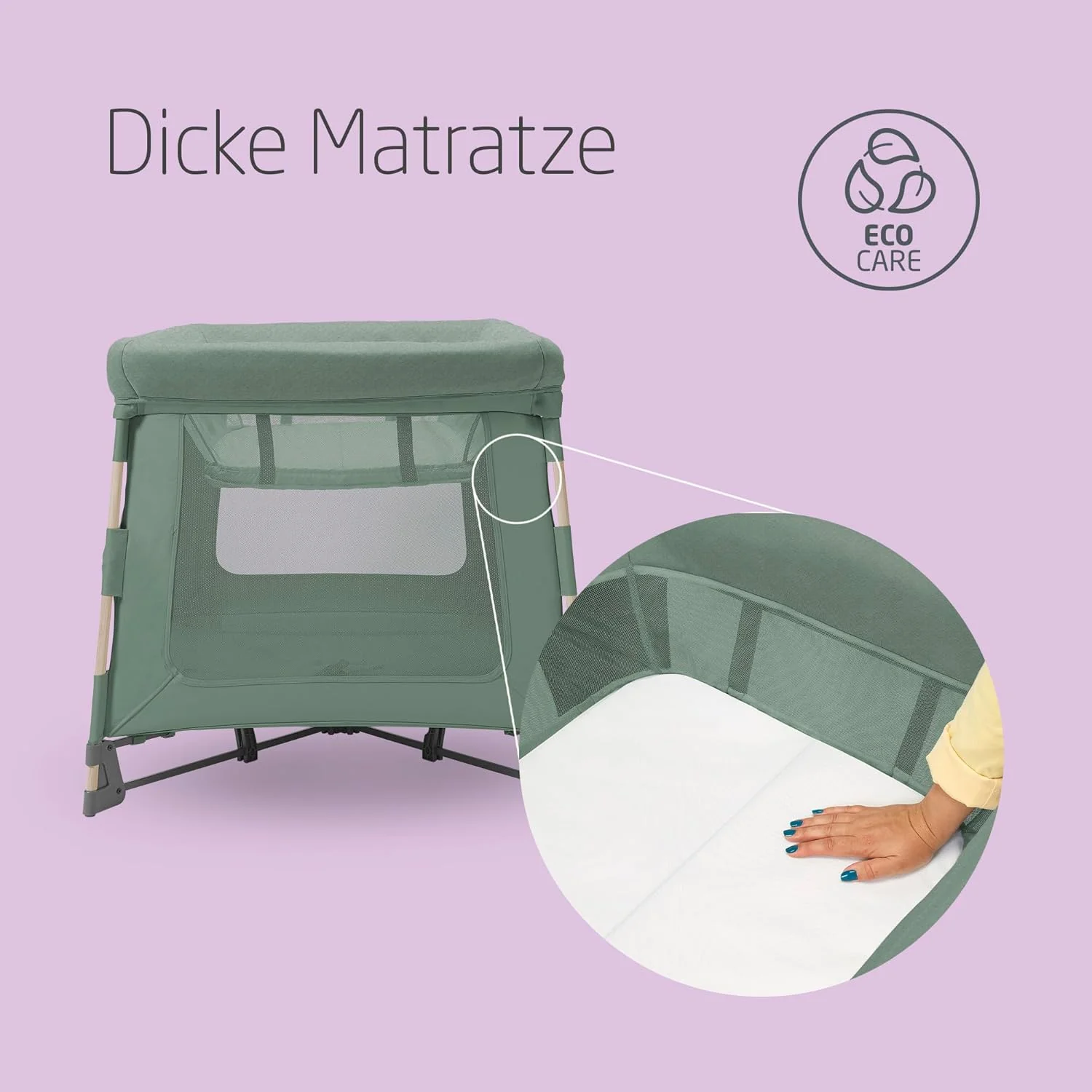 Maxi-Cosi Swift 3-in-1 reiswieg baby, wieg, 0-3,5 jaar, tot 15 kg, in hoogte verstelbare reiswieg, 2-in-1 matras, ultralicht, in 1 seconde inklapbaar, reistas, Eco Care, Beyond Grey
