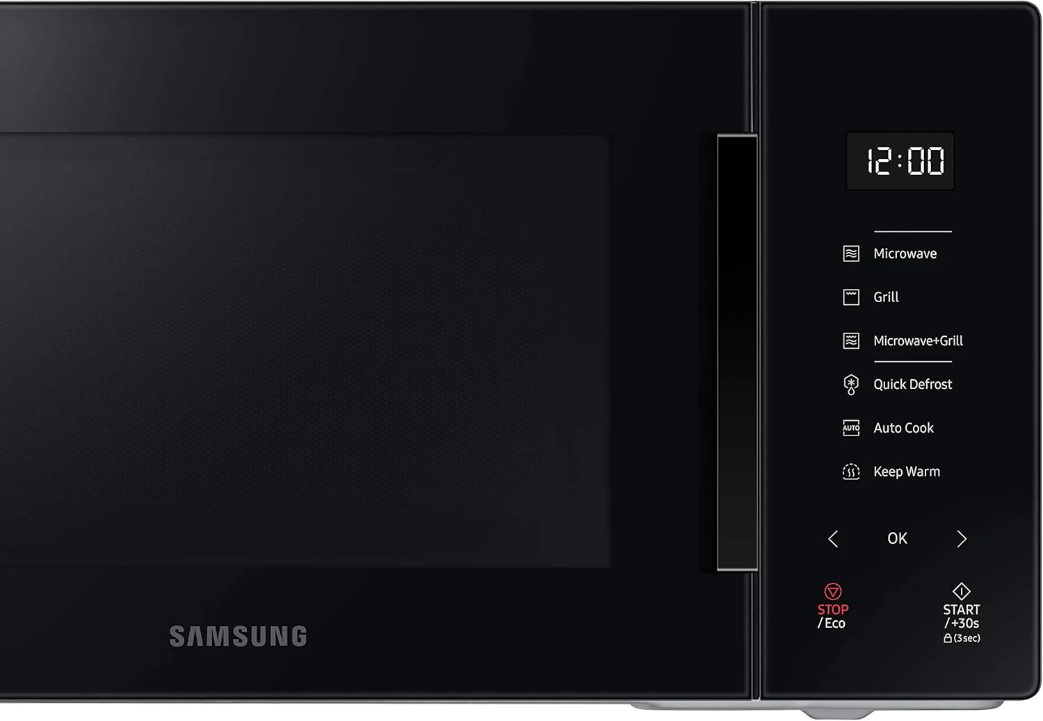 Samsung Tisch-Mikrowelle Glas Design MG23T5018CP/ET, knuspriges Kochen, AirFry, Mikrowelle + Grill 800 W + 1100 W, 23 l, 49 x 27,5 x 38 cm, Puder