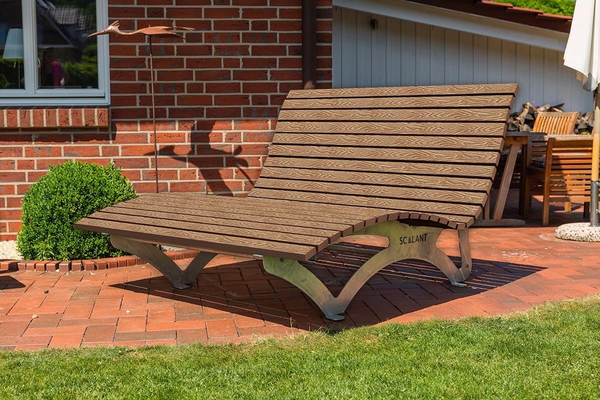 Waldsofa Classic, WPC-Latten, für 2-3 Personen, Sonnenliege, Außenliege, Wellenliege, Relaxliege, Liege für den Garten, feuerverzinkt