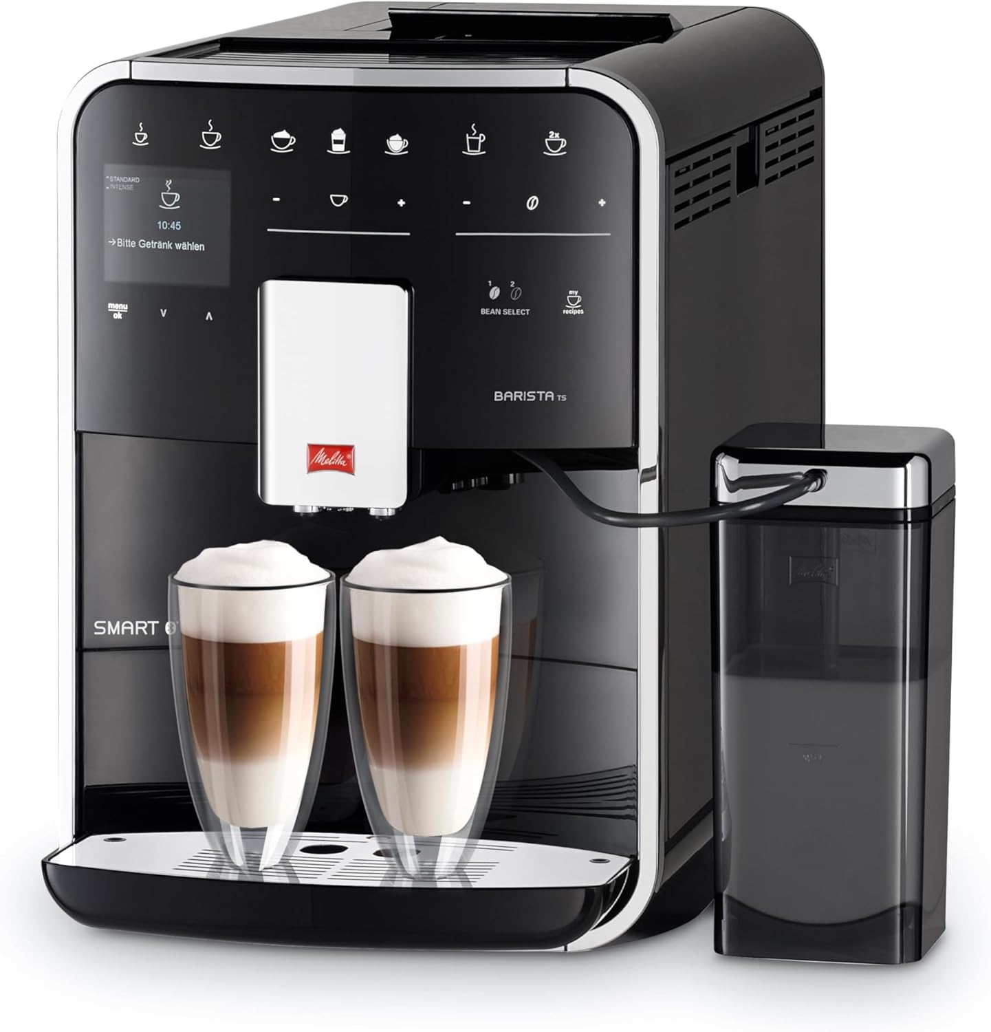 Melitta Caffeo Barista TS Smart F850-101 ekspres do kawy ze zbiornikiem na mleko, aplikacja Connect na telefon (może nie być dostępna w języku polskim), One Touch, filtrowanie Pro Aqua, srebrny