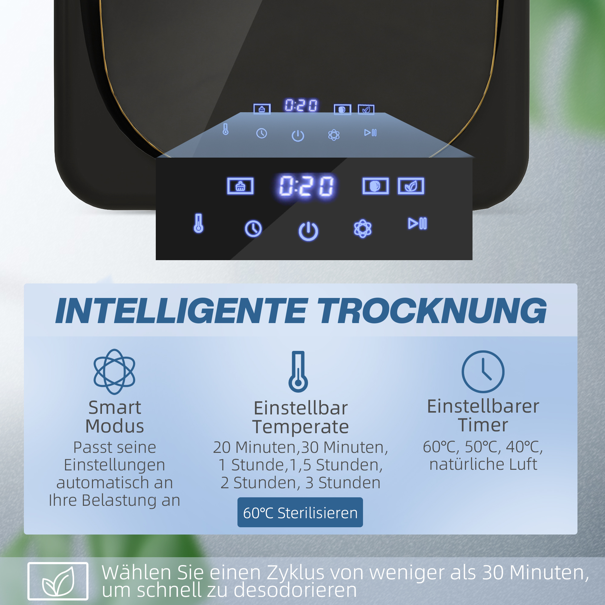 Wasdroger met UV-Desinfectie, Compact Ontwerp, 4 kg Capaciteit, Roestvrijstaal, Zwart