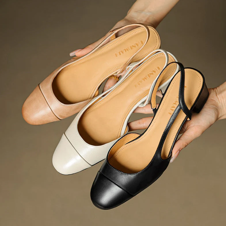 Slingback-Pumps aus echtem Leder f��r Damen