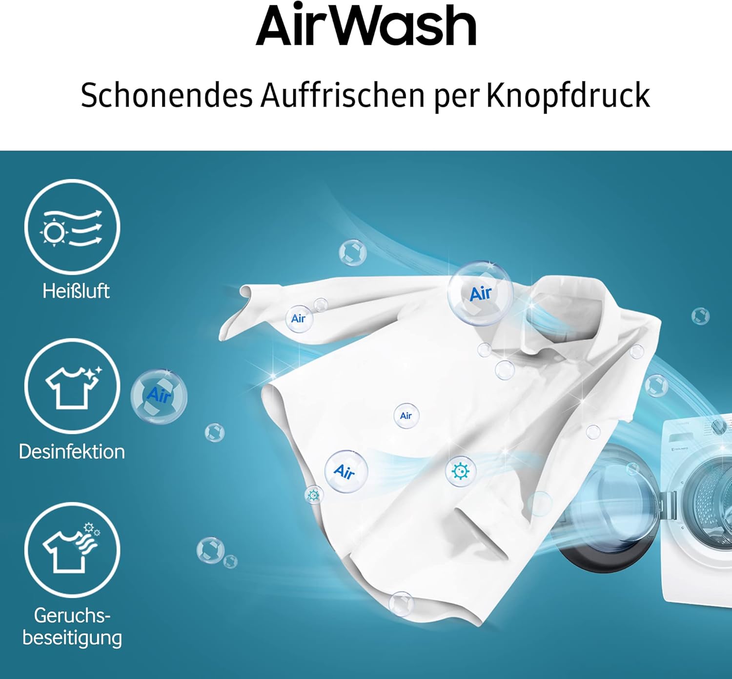 WD81T4049CE/EG Waschtrockner, 8/5 kg, 1400 U/min, Ecobubble, AirWash, Hygiene-Dampfprogramm, Weiß