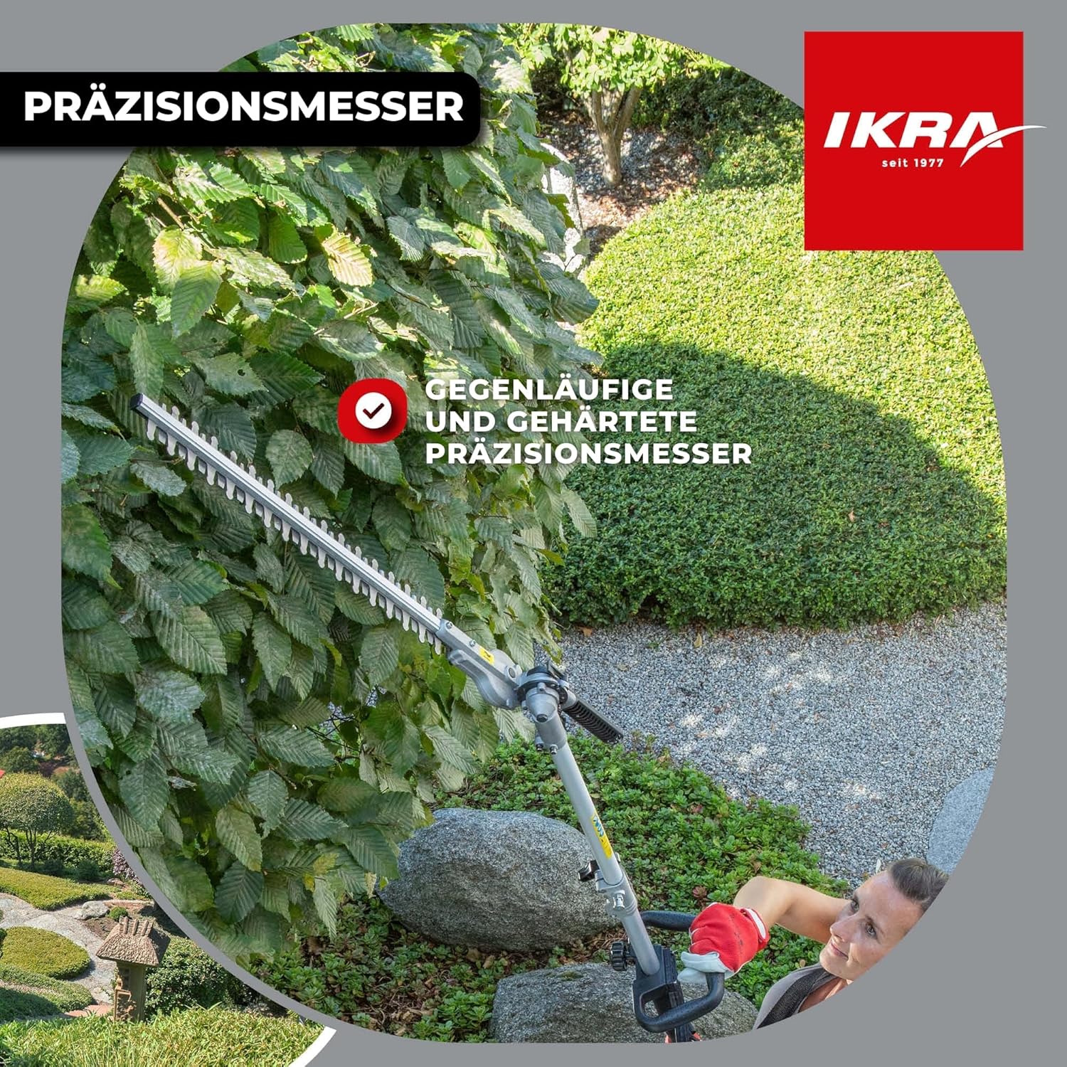 IKRA Multitool IBKH 33-1 Benzin 4in1 Garten Multifunktionswerkzeug inkl. Schutzbrille