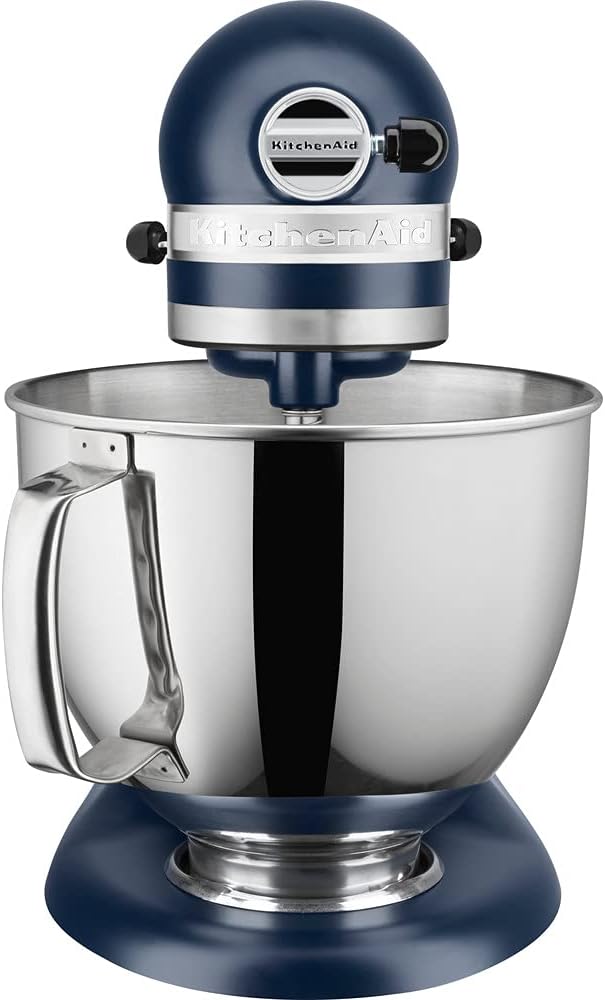 KitchenAid Küchenmaschine I Artisan I Kippbarem Food Processor I Teigknetmaschine mit 5 Zubehör | 2 Schüsseln aus Edelstahl | 4.8 L | Schwarz