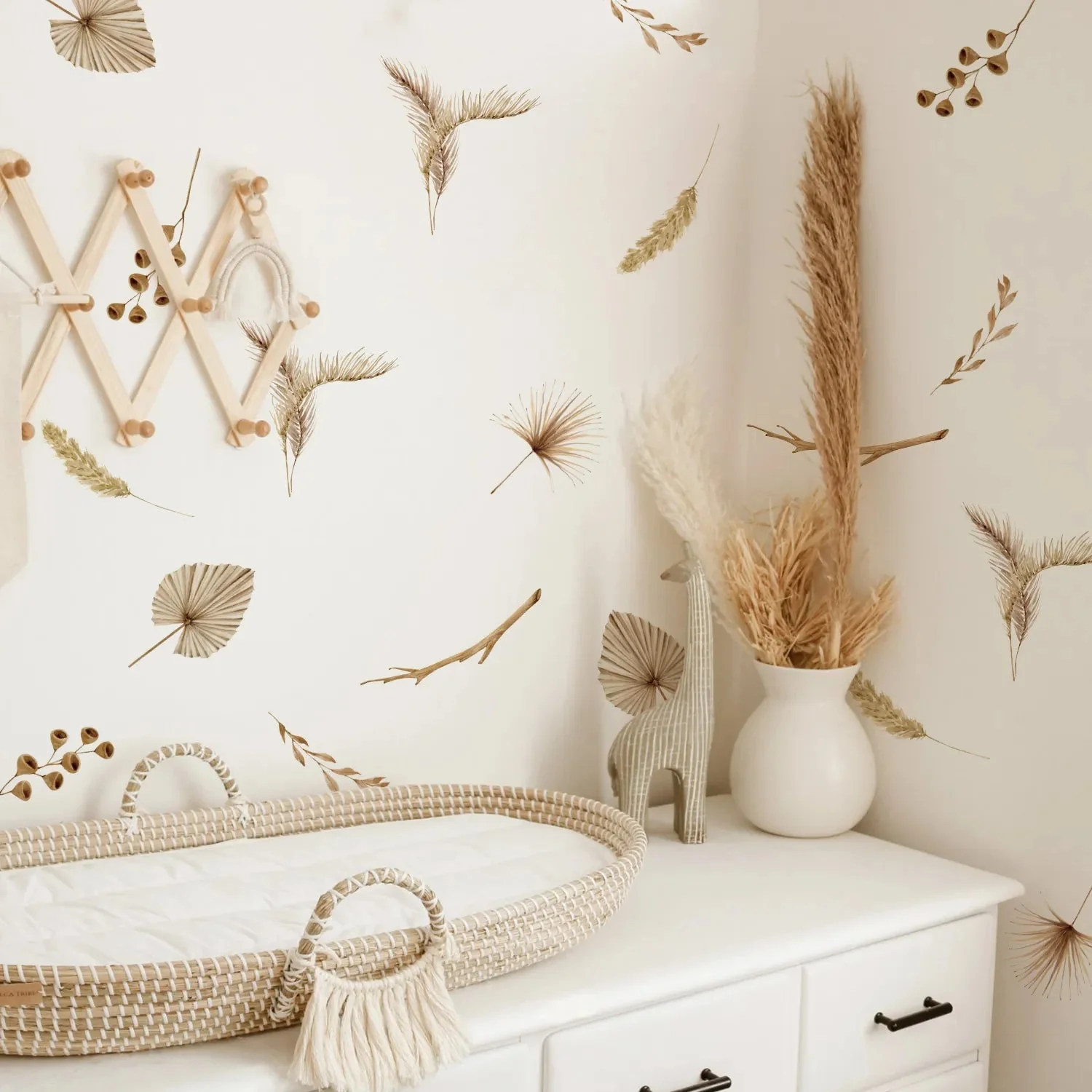 Boho Flowers Wall Stickers for Children's Room, Boho Nursery Decals