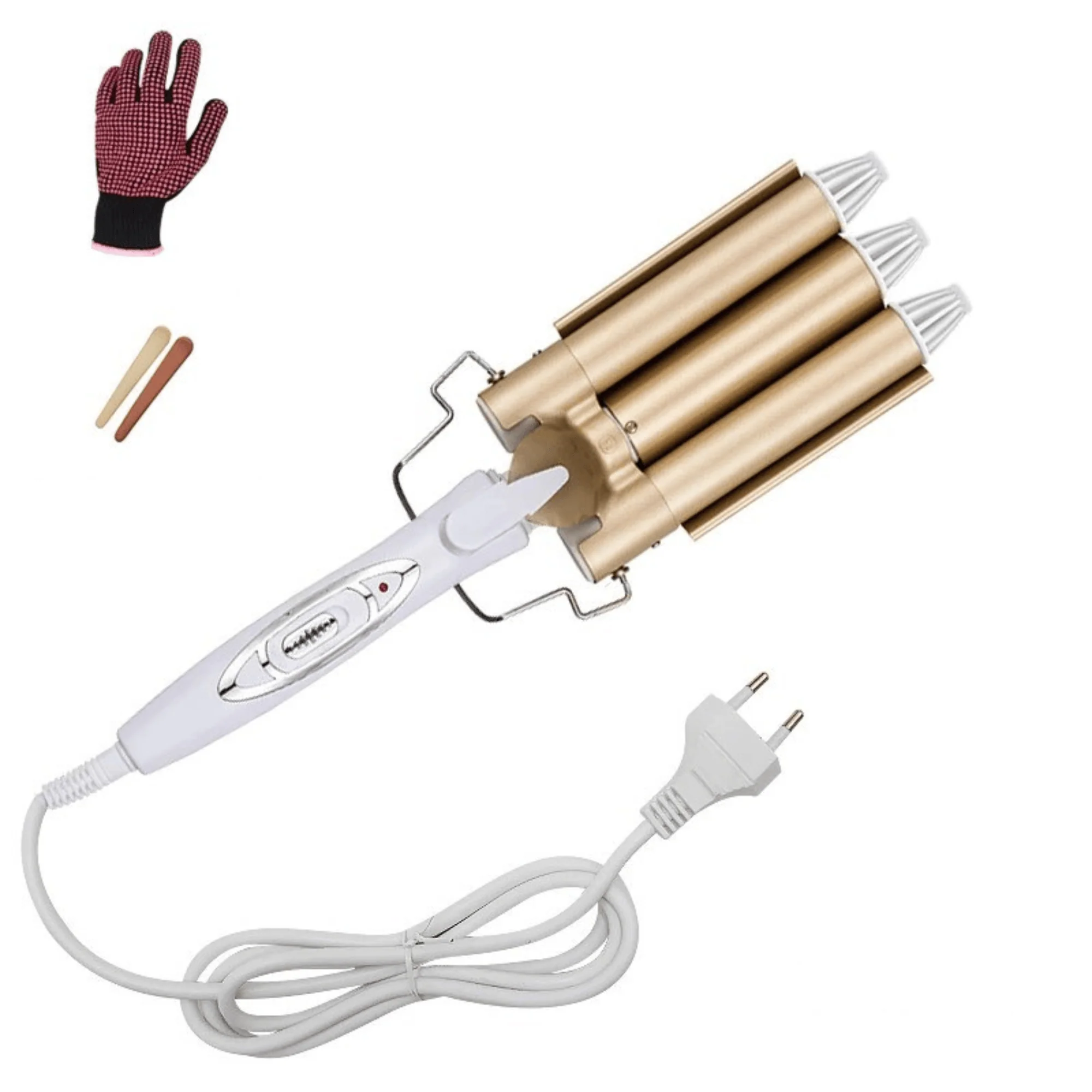 LuxeWave Triple Barrel Curling Iron | Effortless Beach Waves and Voluminous Curls