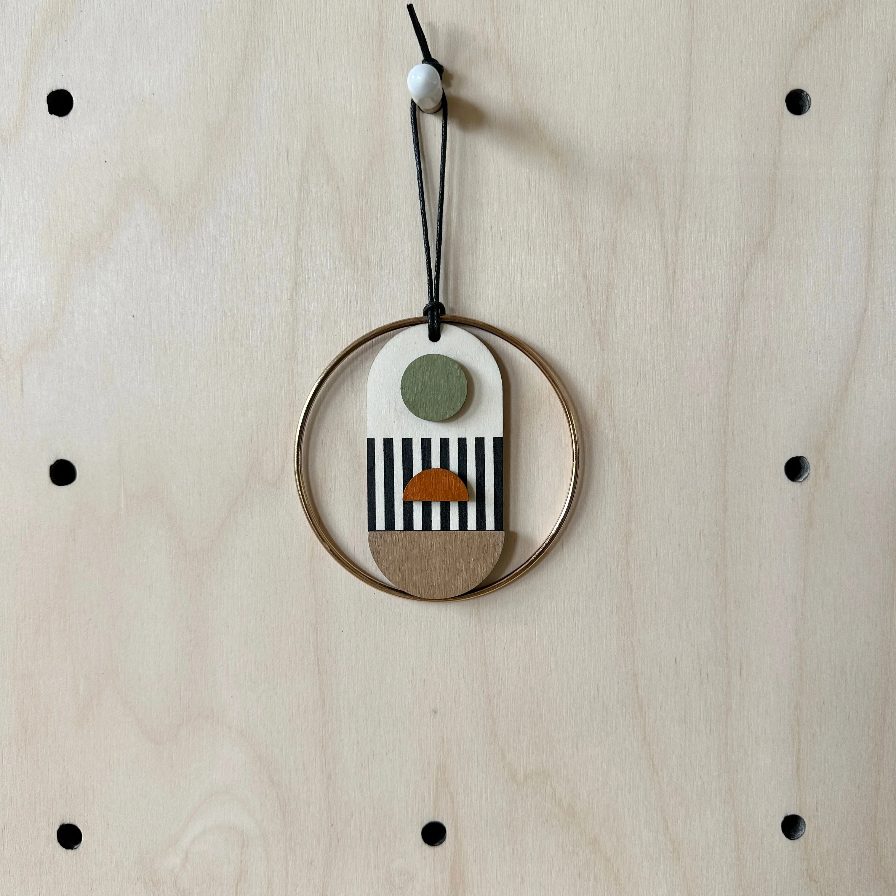 Original Small Geometric Wall Hanging - Mini Mid-Century Wall Art - Little Wooden Decoration - Contemporary Wall Decor