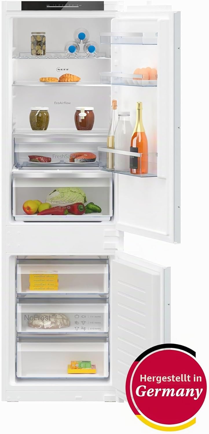 Neff KI7862FE0, N 50, Kühl-Gefrierkombination, 177.2 x 54.1 cm, Gesamt: 260 L, Kühlen 184 L, Gefrieren 76 L, 35 dB, Made in Germany, FreshSafe, No Frost