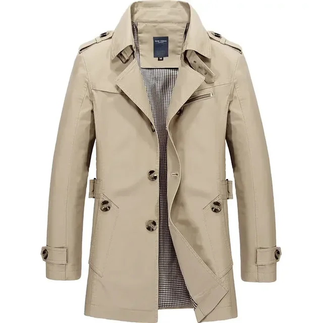 Herren Trenchcoat Klassisch | Leichter Sommermantel atmungsaktiv & wetterfest | Elegante ��bergangsjacke f��r Business & Freizeit
