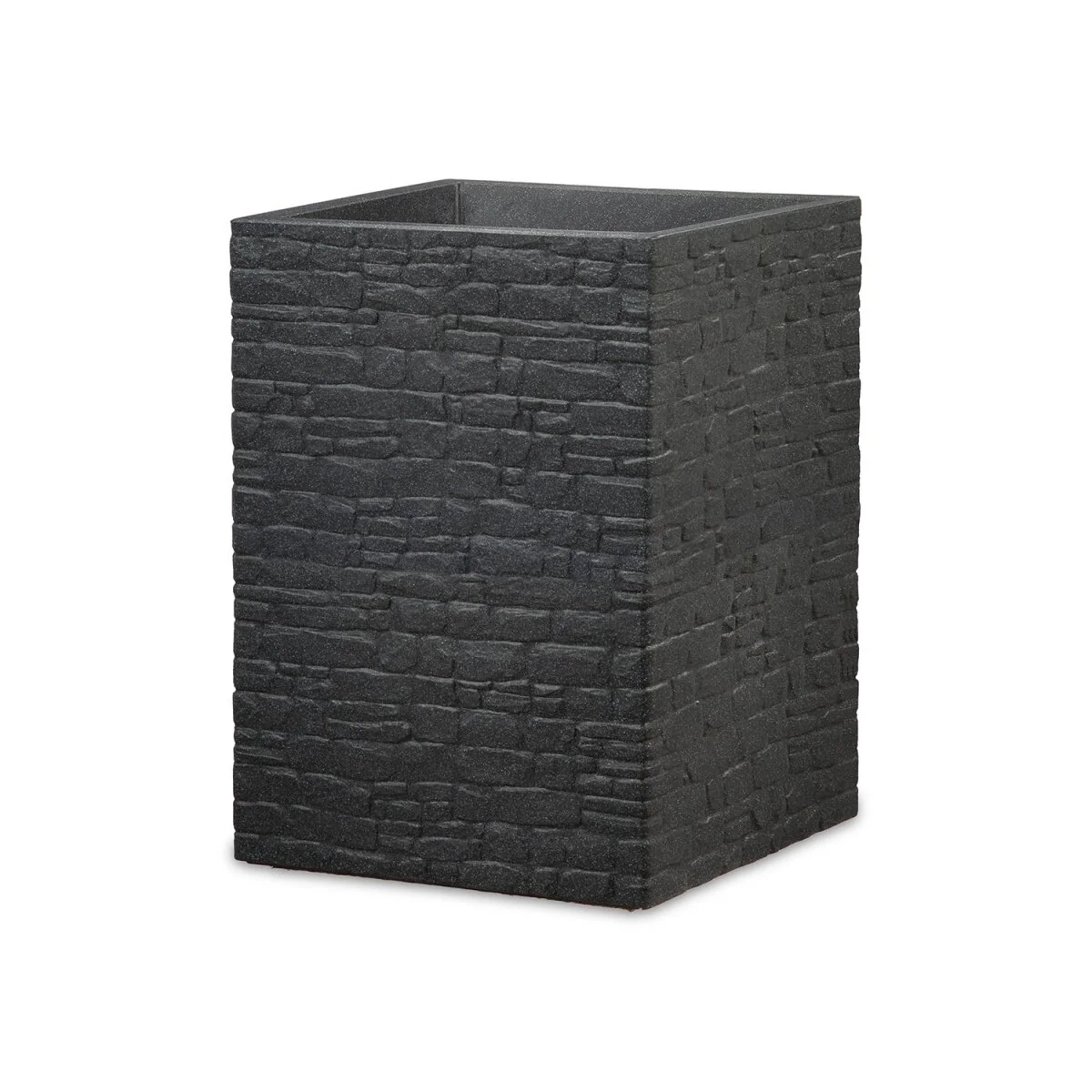 Scheurich hoge bloempot ?Muretto?, kunststof, vierkant (Stony Black, hoogte 54 cm) - B-keus als nieuw