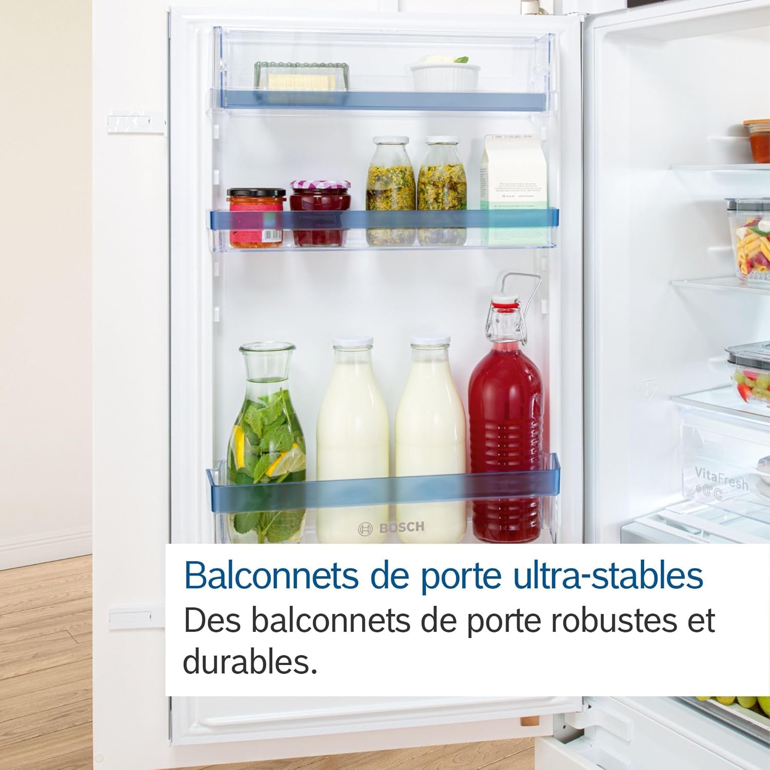 Bosch KIV86VSE0, Série 4, Réfrigérateur congélateur, Encastrable, 177.2 x 54.1 cm, 183 L / 84 L