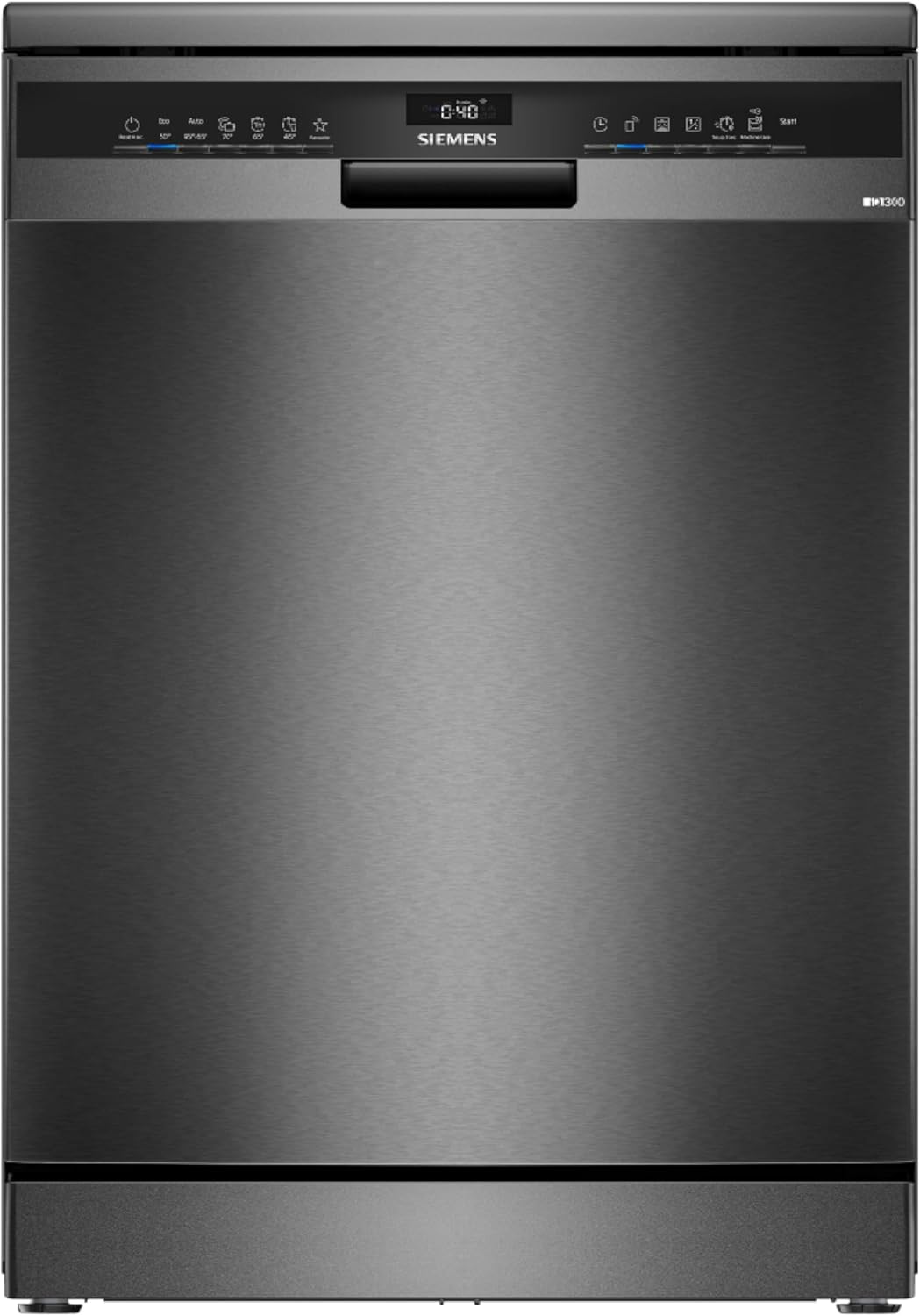 Siemens SN23EC03ME iQ300 Freistehender Geschirrspüler, 60 cm breit, varioFlex-Korb und varioSchublade, varioSpeed Plus, Favoritentaste, autoOpen dry, aquaStop, iQdrive, Home Connect