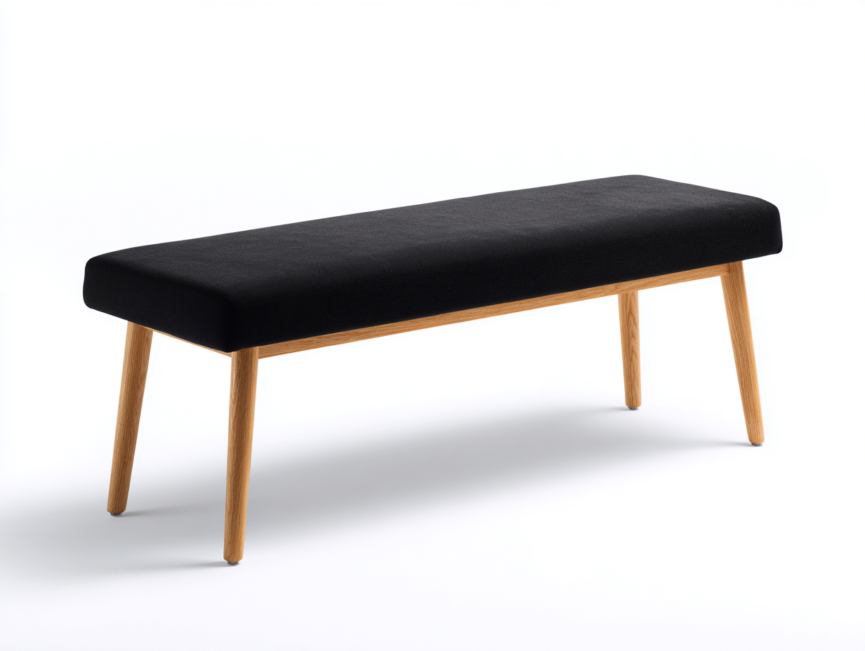 Gartenbank - Holz - Schwarz - 118x38x44 cm - Modern