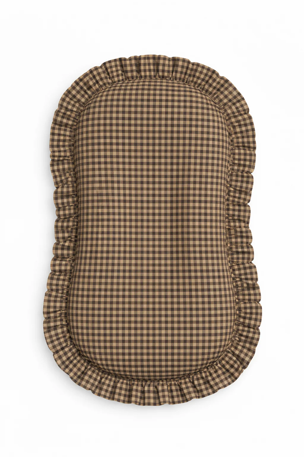 Brown Black Gingham Ruffle Baby Lounger Cover
