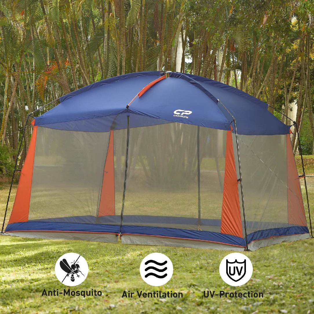 2025 Campros Screen House Room Zonnescherm Tent 12' x 10', blauw