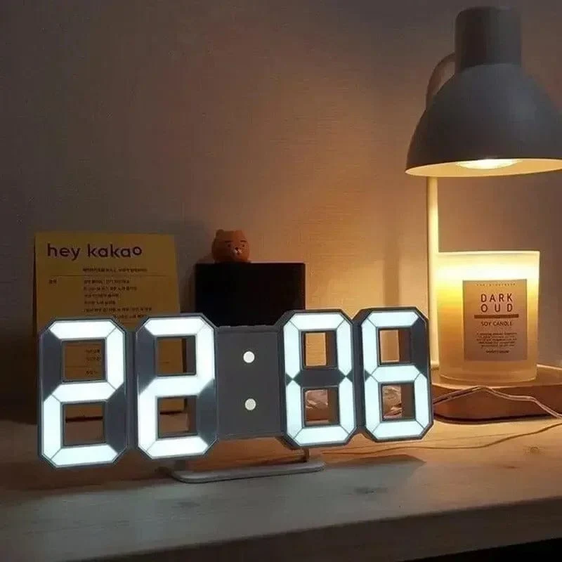 3D LED Alarm Clock with Date & Temperature Display