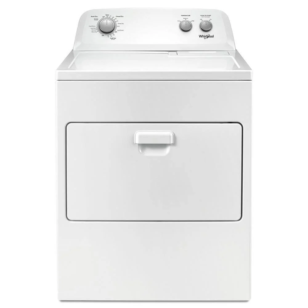 Whirlpool 7.0 cubic foot (approx. 198 liters) clothes dryer, AutoDry™ system, Wrinkle Shield™, white