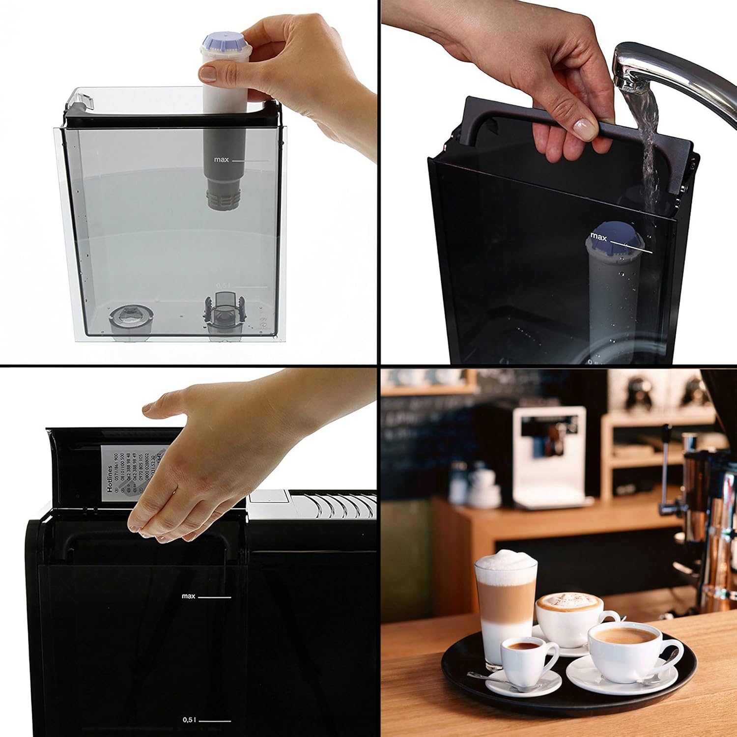 Melitta Barista T Smart - Kaffeevollautomat mit Milchsystem, Kaffeemaschine mit Mahlwerk, für z. B. Cappuccino oder Espresso, App Steuerung möglich, schwarz/silber