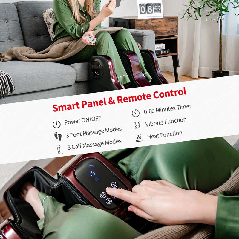 Foot Amp Calf Massager With Heat Amp Remote Shiatsu Kneading Electric Massage Machine With Adjustable Tilt Base Timer Lcd Screen