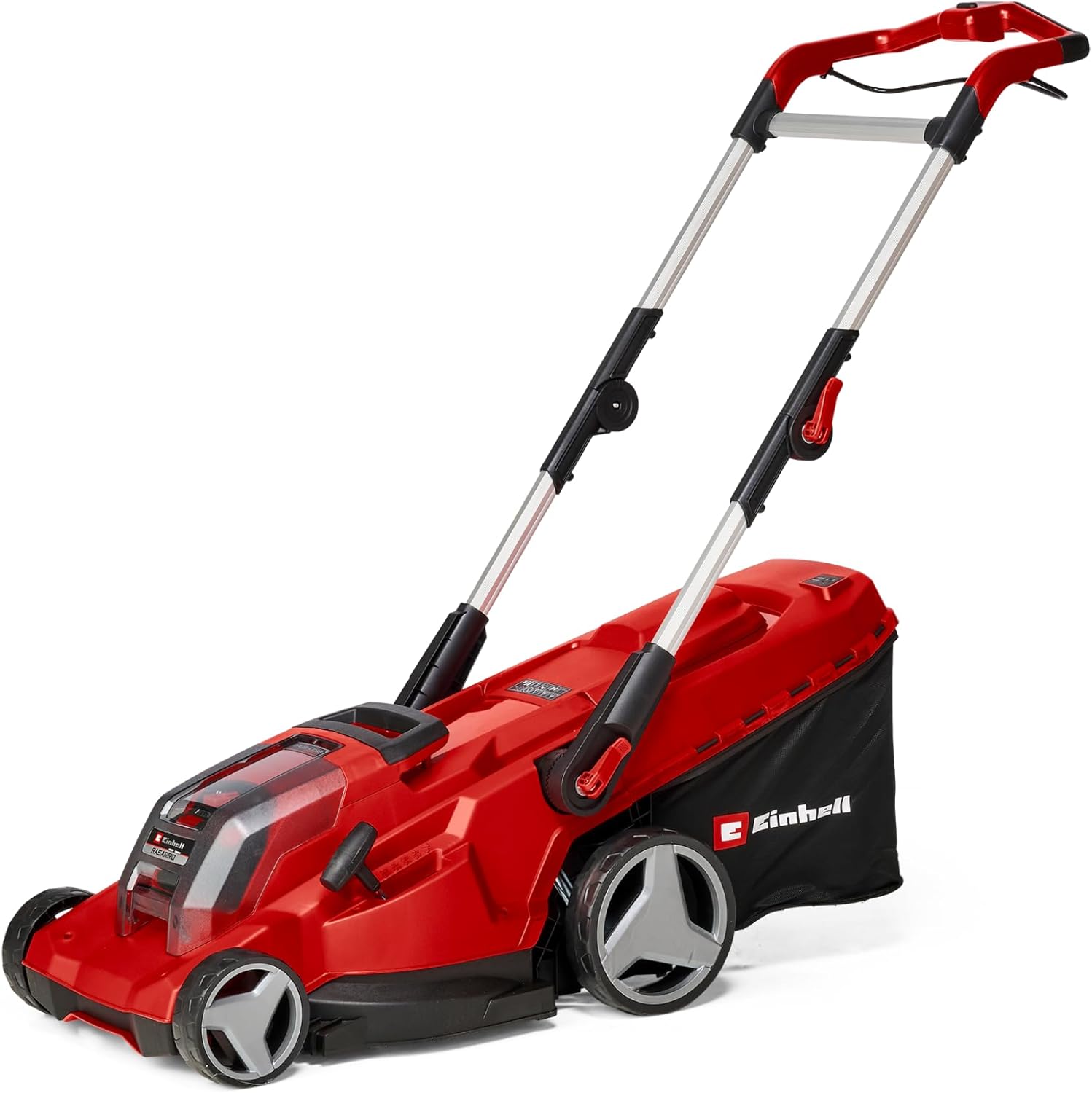 Einhell Akku-Rasenmäher RASARRO 36/42 Kit Power X-Change (36V, 42 cm Schnittbreite, bis 725 m², Brushless, 50L Fangkorb, Mulchfunktion, inkl. 2x 5,2Ah + 1x Twincharger)
