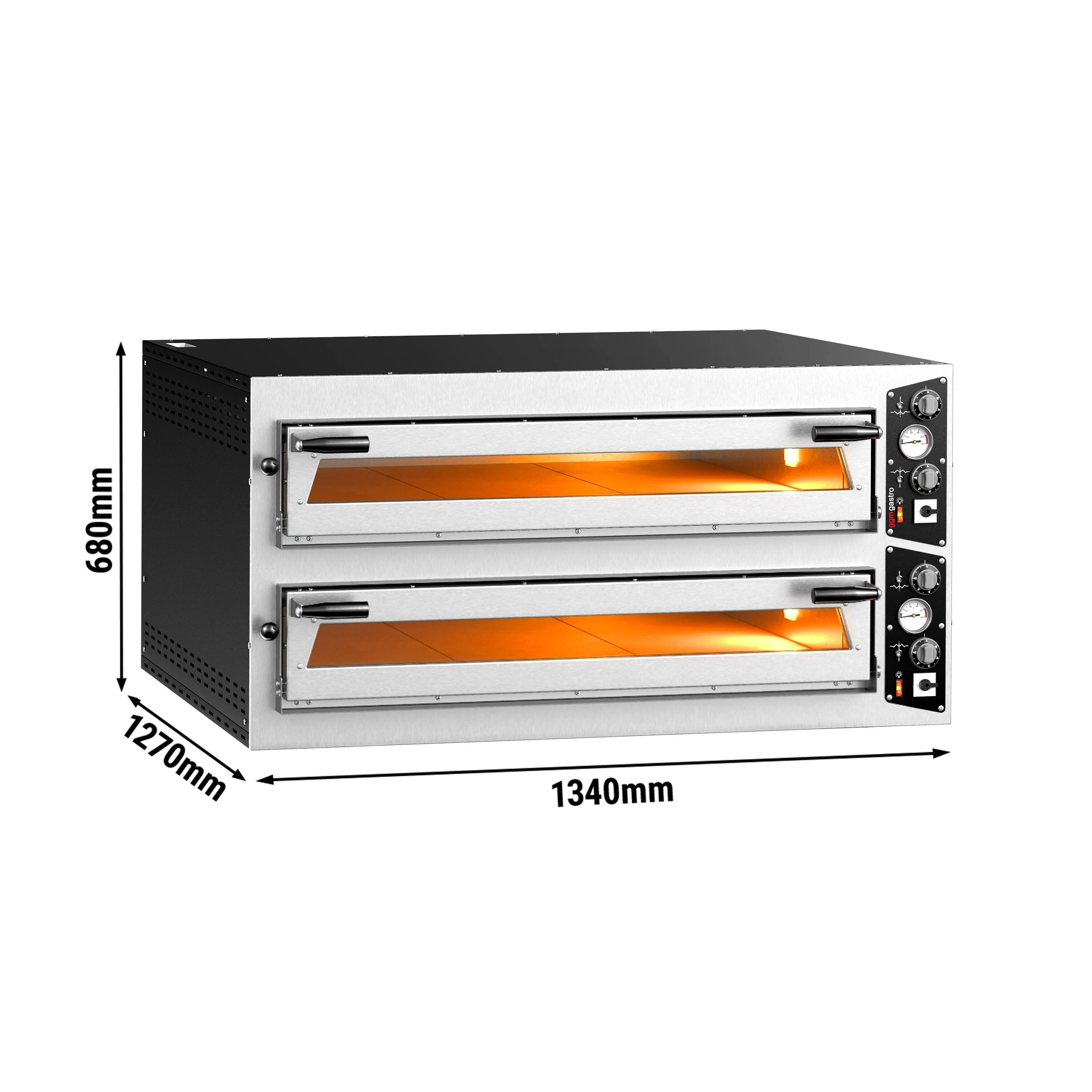 Elektrisk pizzaovn - 1340x1270 mm - 9+9x ? 35 cm (Bred) - opptil 450 ��C - manuell