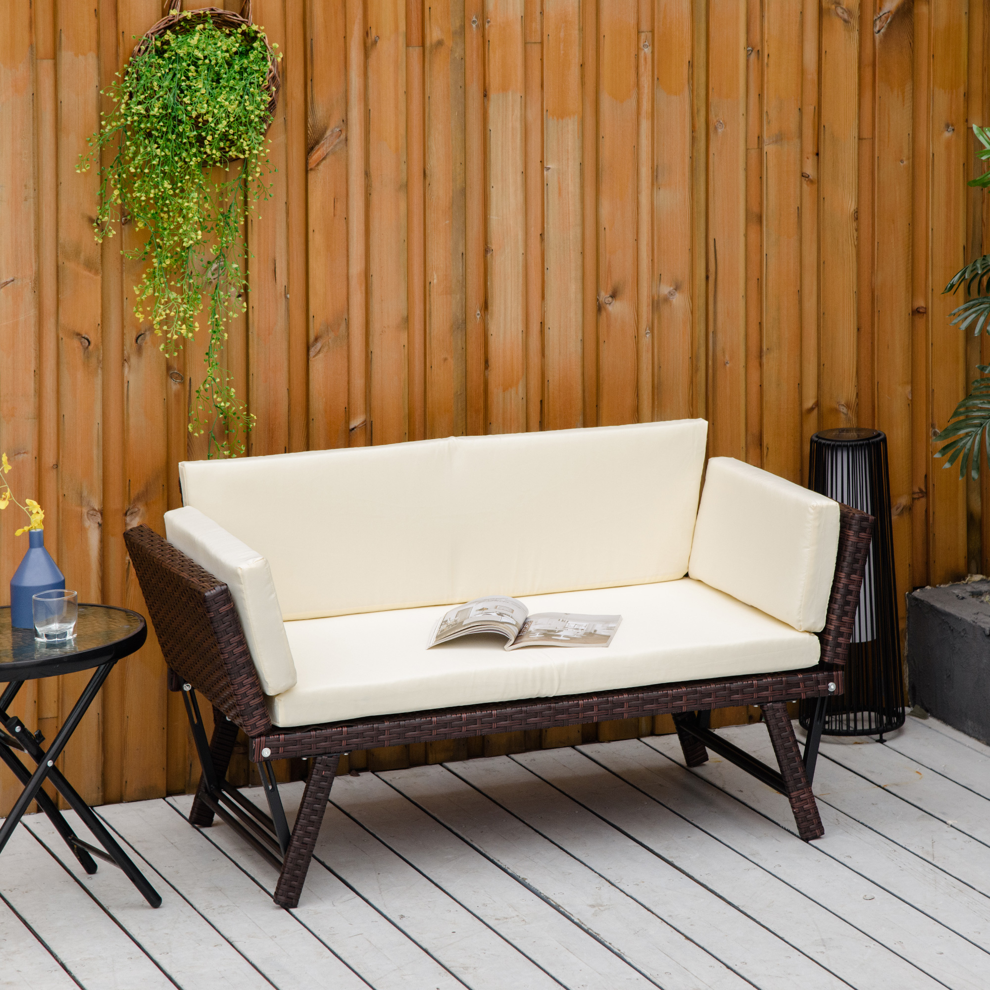 2-zits tuinbank tuinmeubelen tuinbank tuinbank loungebank poly-rotan staal