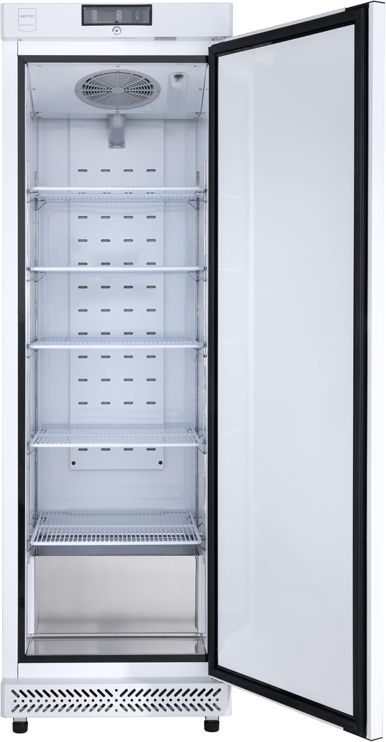 METRO Professional Kühlschrank GRE6400, Edelstahl, 240 L, statische Lüfterkühlung, 300 W, mit Schloss, weiß