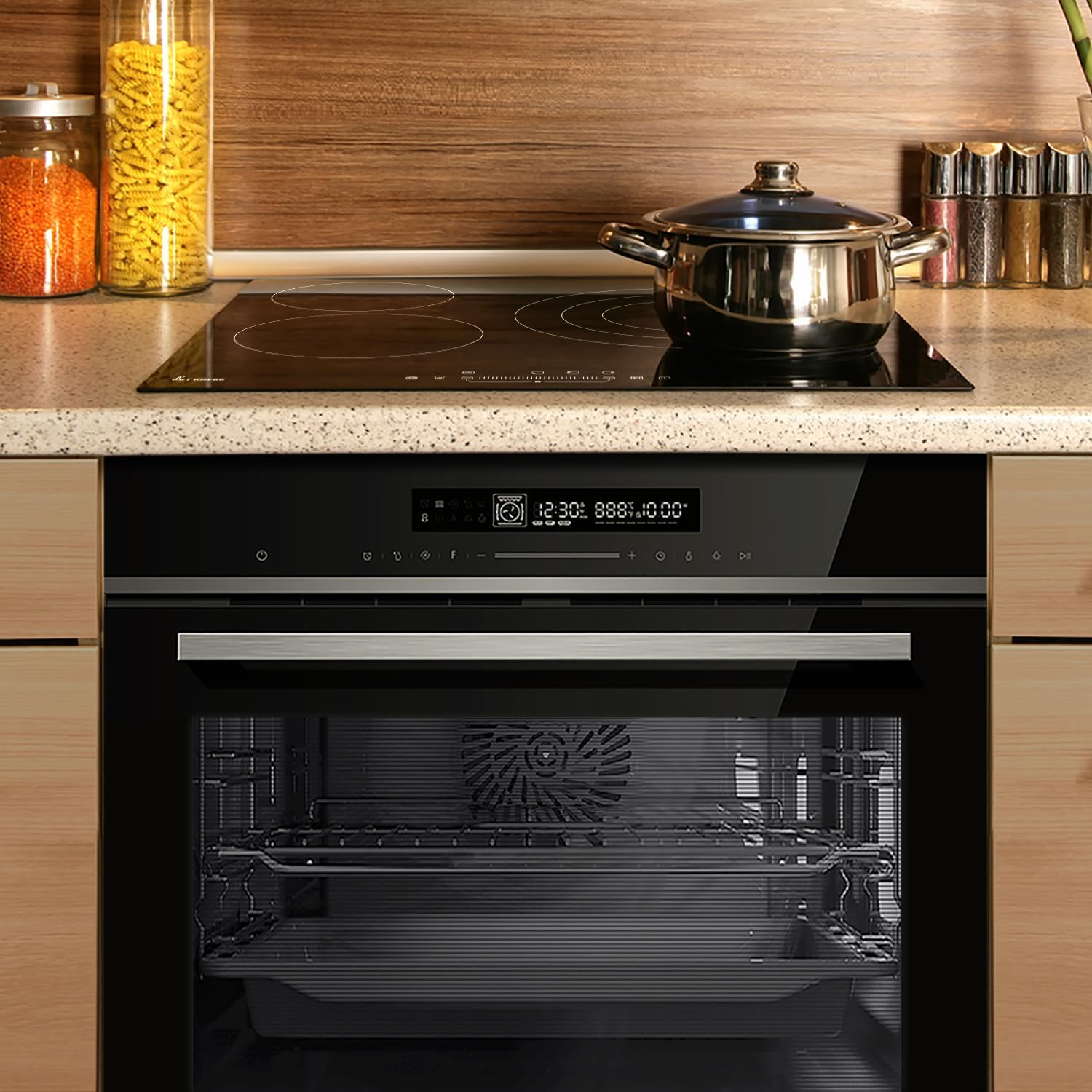 Autarkes Herdset: 60cm Einbaubackofen EB8017ED | 59cm Induktionskochfeld IH85901FZ | Katalyse | Pizzafunktion | Grill | Umluft | Heißluft | Automatik-Timer | SET8017IH592FZ