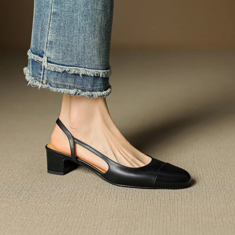Slingback-Pumps aus echtem Leder f��r Damen