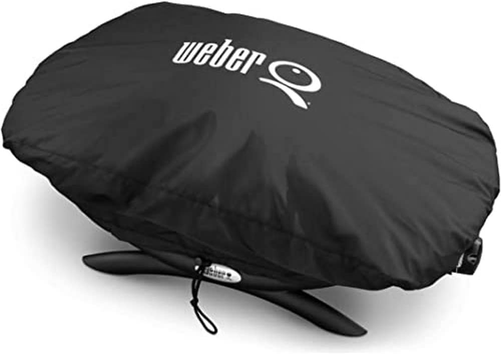 Weber Q1400 Elektrogrill, 43 x 32cm Grillfäche, portabler BBQ Grill, 2-geteilter porzellanemaillierter Guss-Grillrost, Aluminiumguss Deckel & Gehäuse - Dark Grey (52020079)