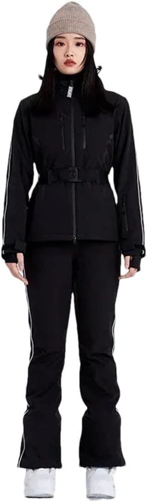 Damen Winter Outdoor Skifahren Suiten Snowboard Kleidung Alpinsport Ski Kostüm Schneejacken Hosen L, siehe abbildung, 42