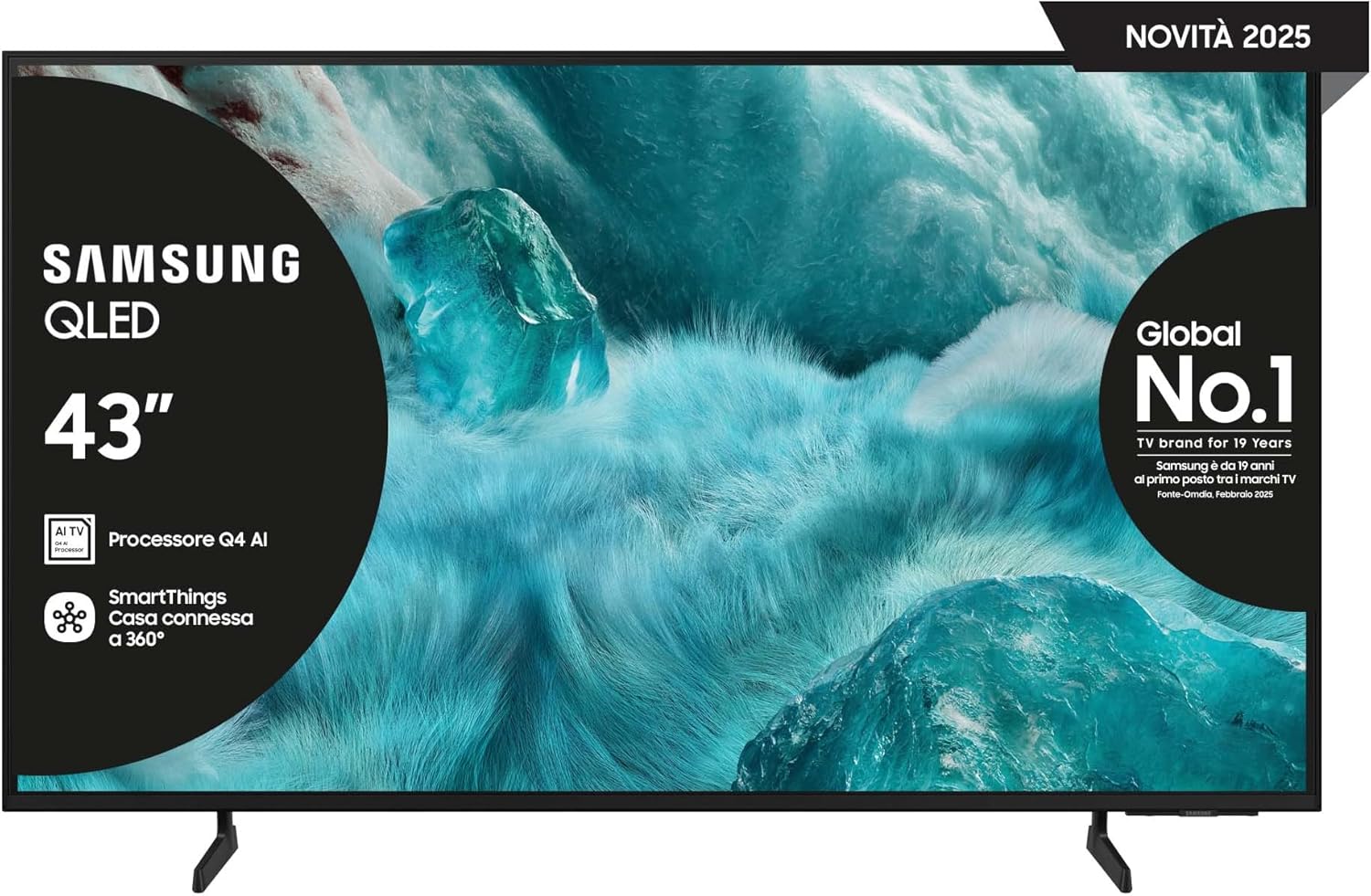 QLED Q7F 4K Smart TV 43 Zoll (108 cm) mit AI-Vision, 100% Farbvolumen mit Quantum Dot, HDR10+, Q4 AI Prozessor, One UI Tizen, Wi-Fi, Bluetooth 5.3 und Motion Xcelerator
