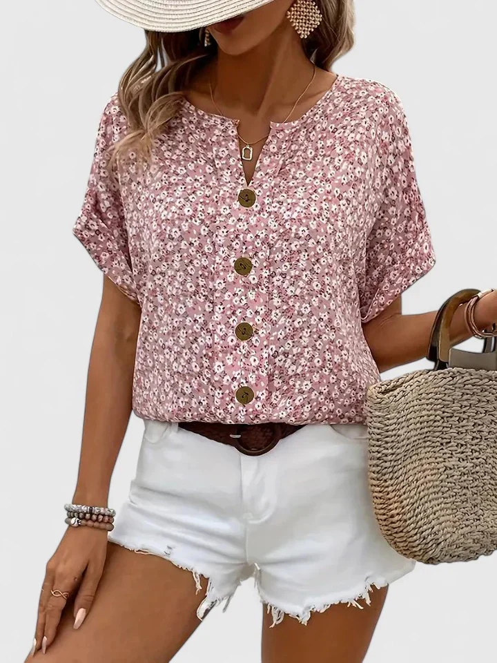 Florale Baumwoll-Sommerbluse f��r jeden Anlass