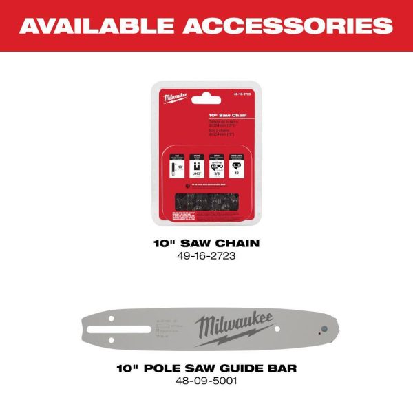 49-16-2720-49-16-2740 M18 FUEL QUIK-LOK 10 in. Pole Saw Attachment and M18 FUEL QUIK-LOK Rubber Broom Attachment (2-Tool)