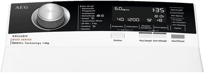 AEG LTR8E80369 Waschmaschine Toplader freistehend ÖKO Lavamat 1300 U/Min EEK: A
