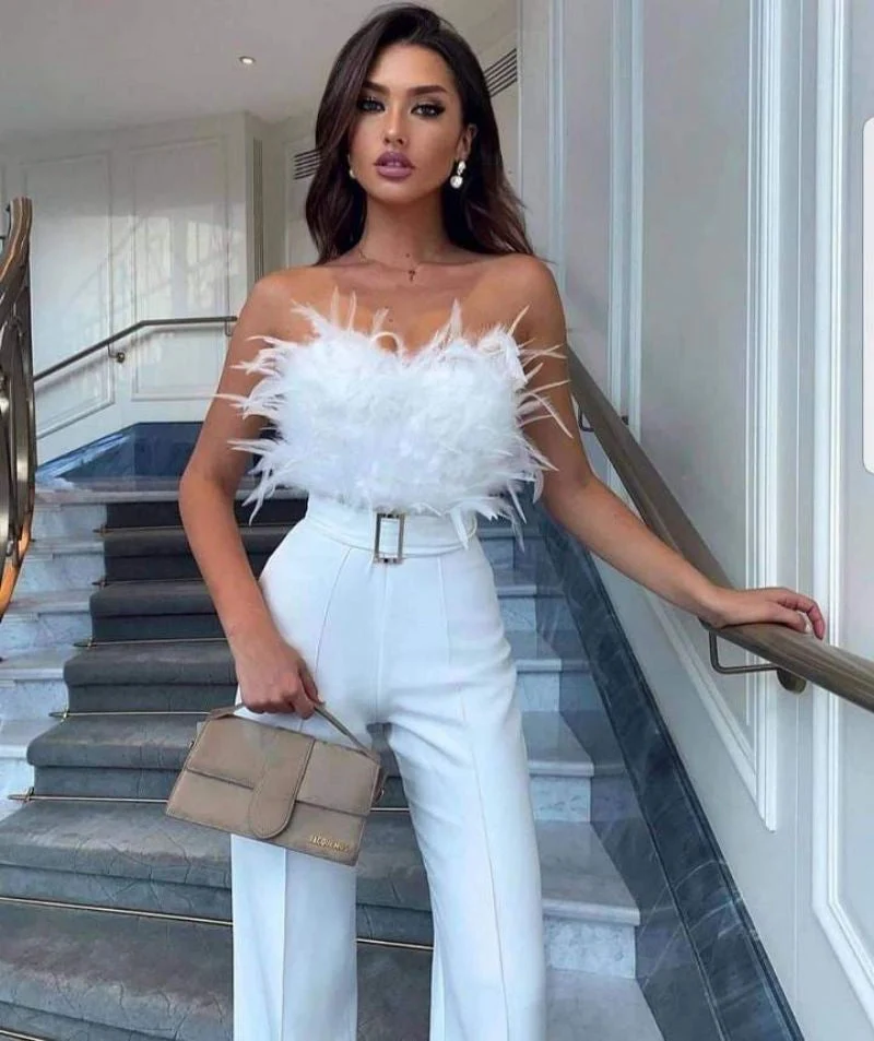 Jumpsuit mit Rohrentop f��r Damen, eleganter Einteiler f��r Events, Abende und Anl?sse