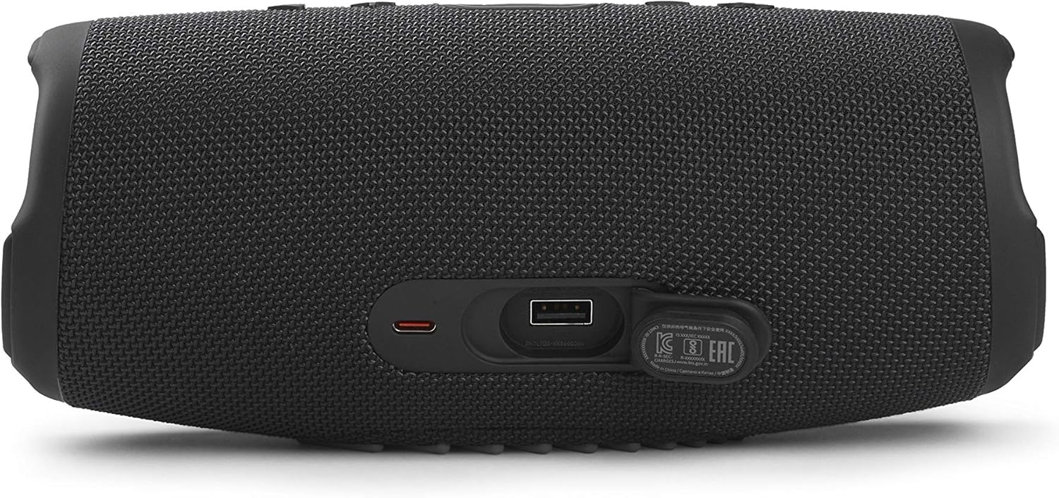 JBL Charge 5 Bluetooth-Lautsprecher in Schwarz �C Wasserfeste, portable Boombox mit integrierter Powerbank �C Eine Akku-Ladung f��r bis zu 20 Stunden kabellosen Musikgenuss