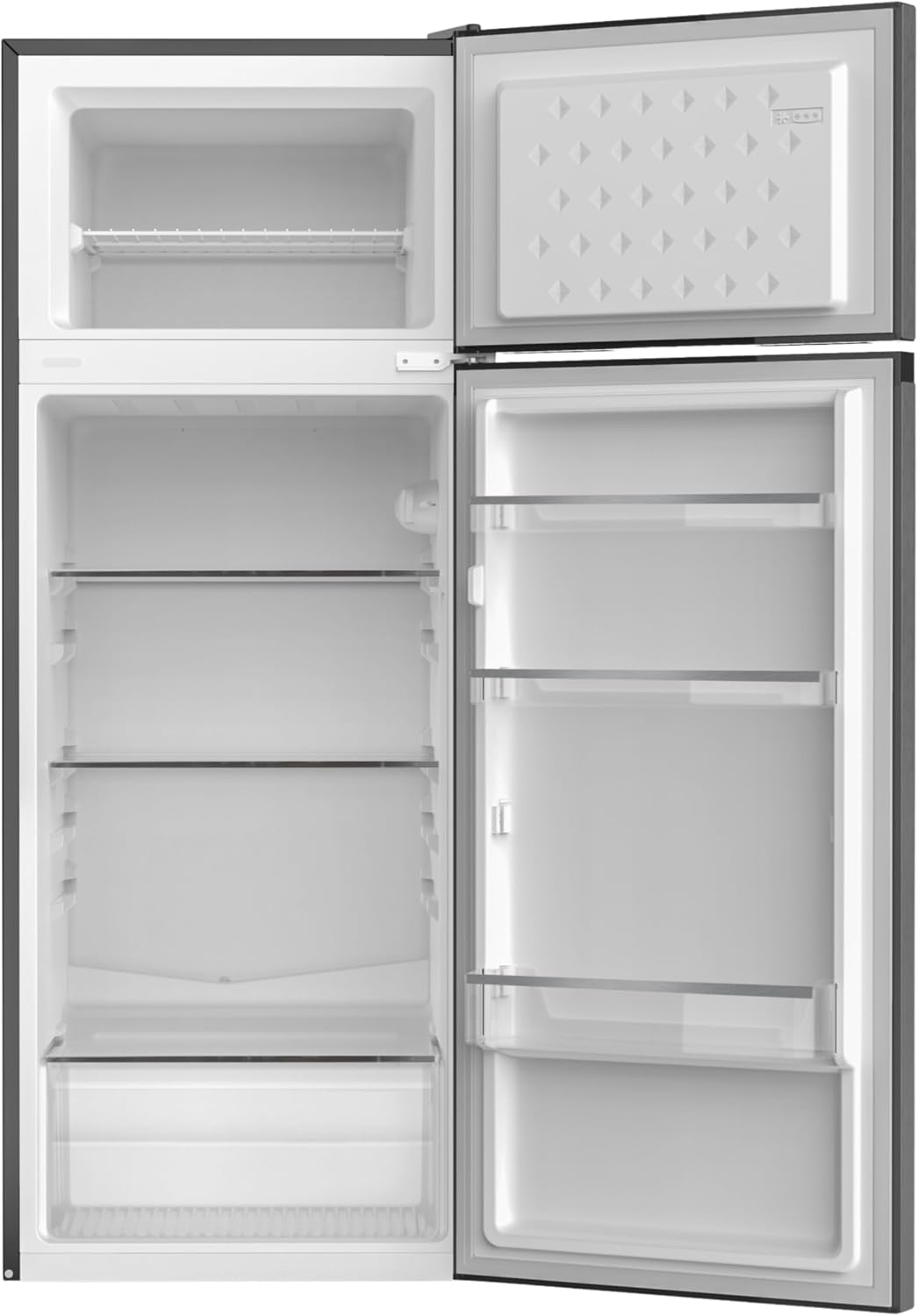Amica Kühl‑Gefrierkombination freistehend 211 l FrostControl LED Beleuchtung 144 x 54 x 55 cm – Kühl Gefrierkombination Edelstahloptik