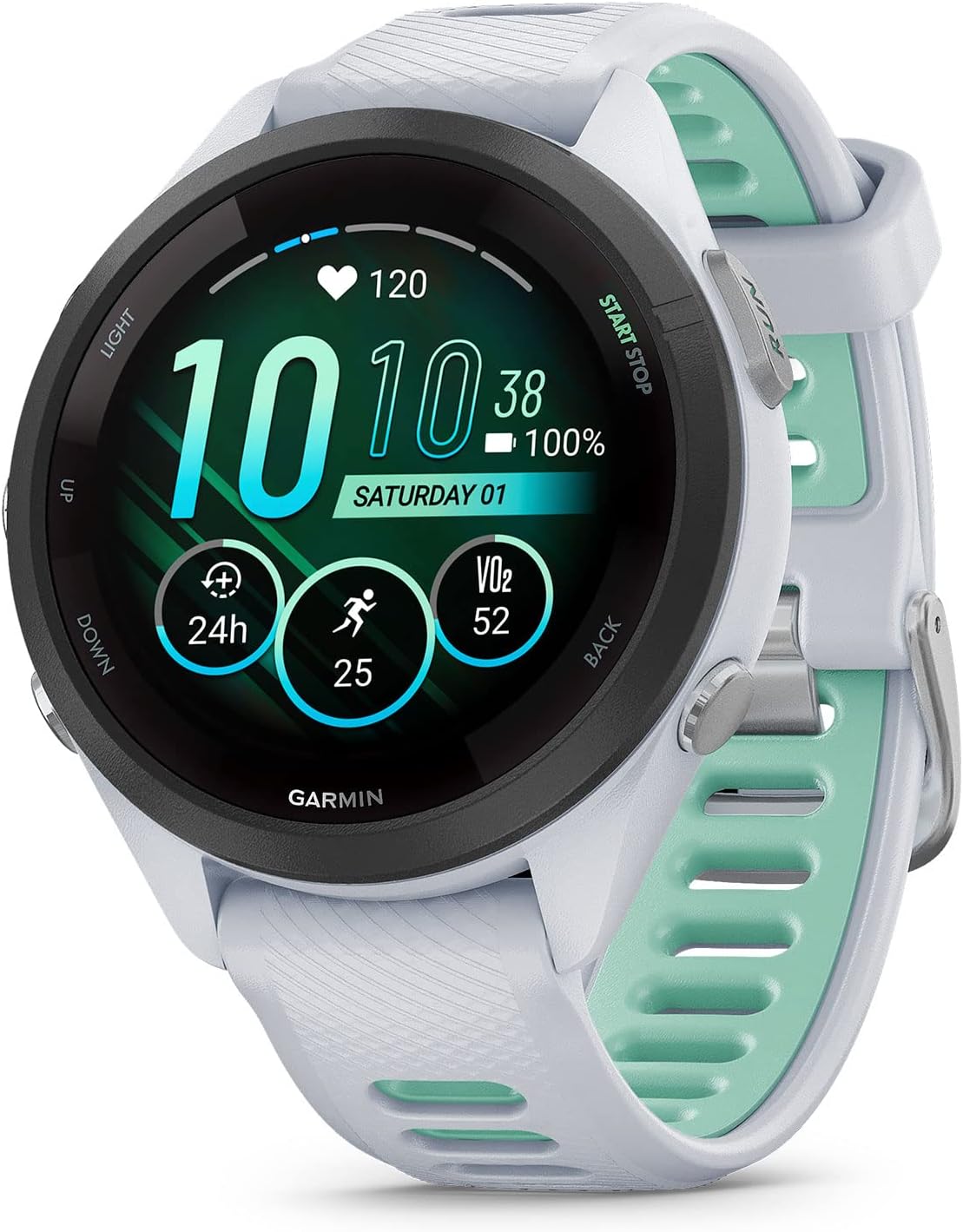 Unisex Forerunner® 265S GPS Uhr, steinweiss-mintgrün, OneSize