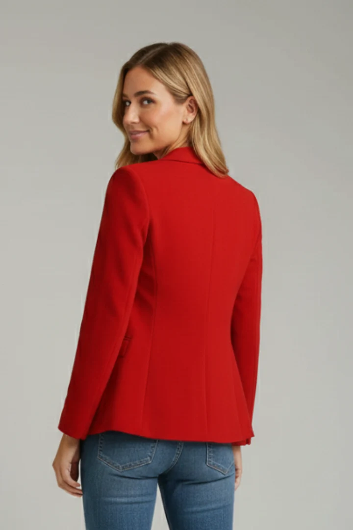 Klassischer Damen Blazer mit Reverskragen und Einknopf-Verschluss | Zeitloser Business Blazer mit Pattentaschen f��r Damen