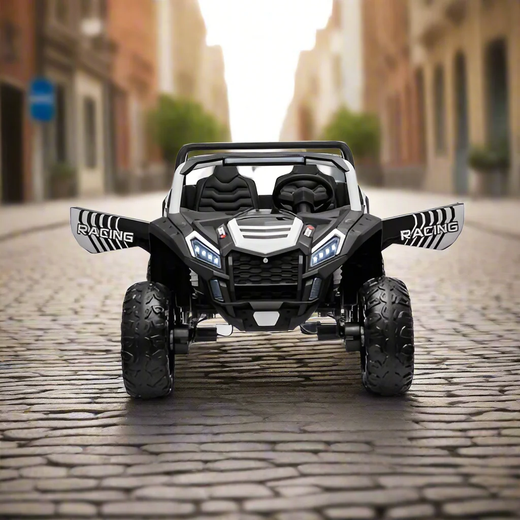 Kids ATV Large 2 Seater 24V Electric Ride On Buggy With MP4 TV - WHITE