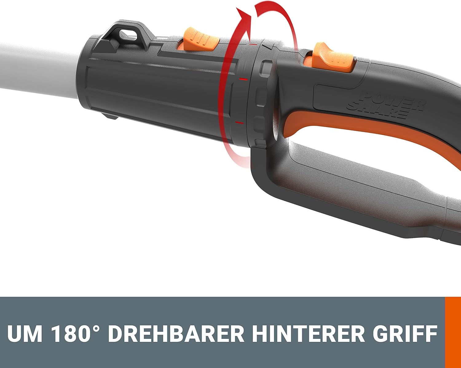 WORX WG252E.9 Akku Teleskop Heckenschere - 45cm Schnittbreite - 10-Fach Verstellbarer Teleskopstiel bis 3,20 Meter Hhe - PowerShare kompatibel - Ohne Akku & Ladegert