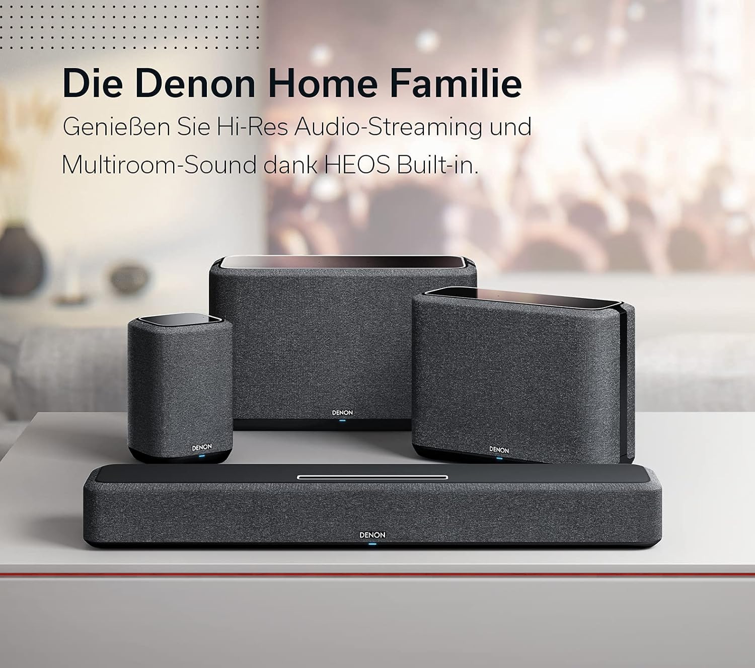 Denon Home 350 Multiroom-Lautsprecher, HiFi Lautsprecher mit HEOS Built-in, Alexa integriert, WLAN, Bluetooth, USB, AirPlay 2, Hi-Res Audio, schwarz