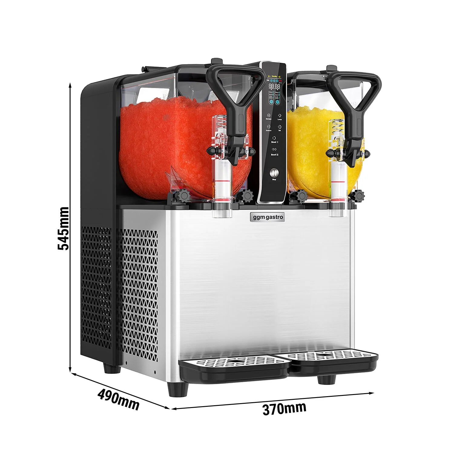 Slushmaskin - 2x 3 l - 400 W - Digital - svart/s?lv