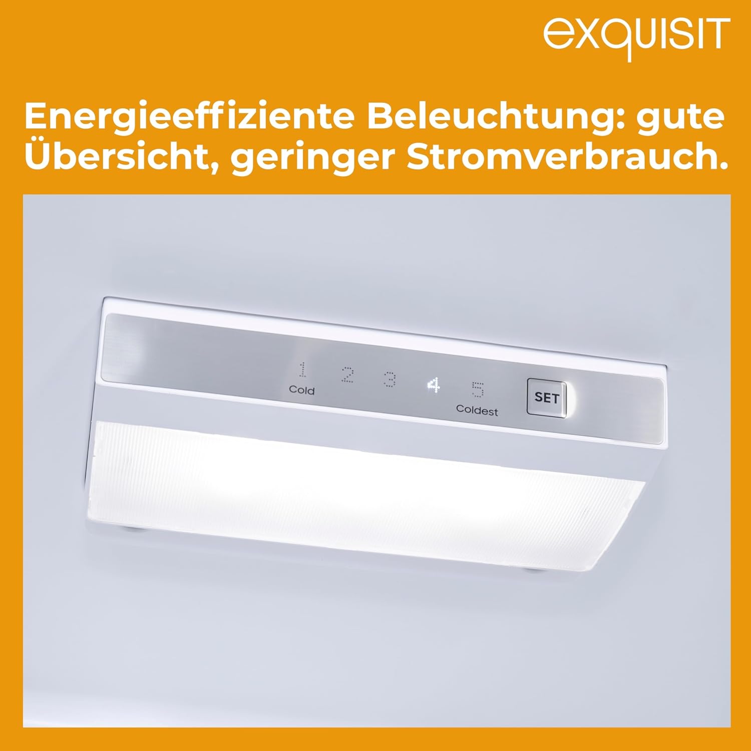 Exquisit Kühl-Gefrierkombination No Frost | 193 l, No Frost Kühlschrank, Energieklasse E, 41 dB, LED, 160 x 51 x 61 cm | KGC5195-65-NF-330E silber