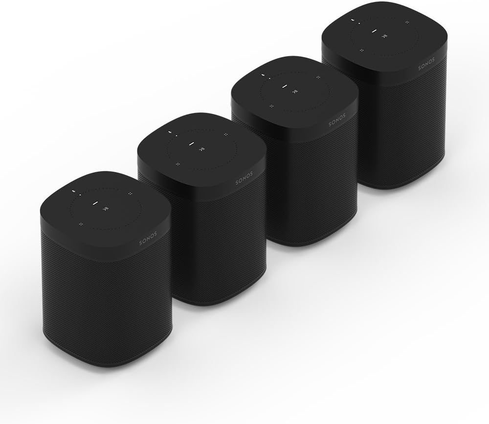 Sonos One Smart Speaker, schwarz – Intelligenter WLAN Lautsprecher mit Alexa Sprachsteuerung, Google Assistant & AirPlay – Multiroom Speaker für unbegrenztes Musikstreaming