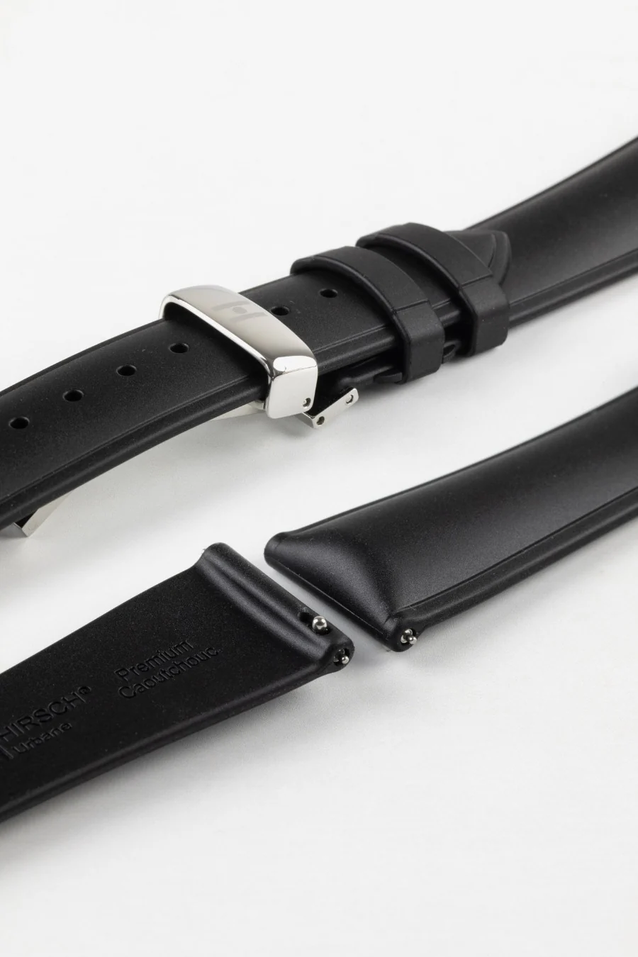 Hirsch URBANE Natural Rubber Watch Strap in BLACK