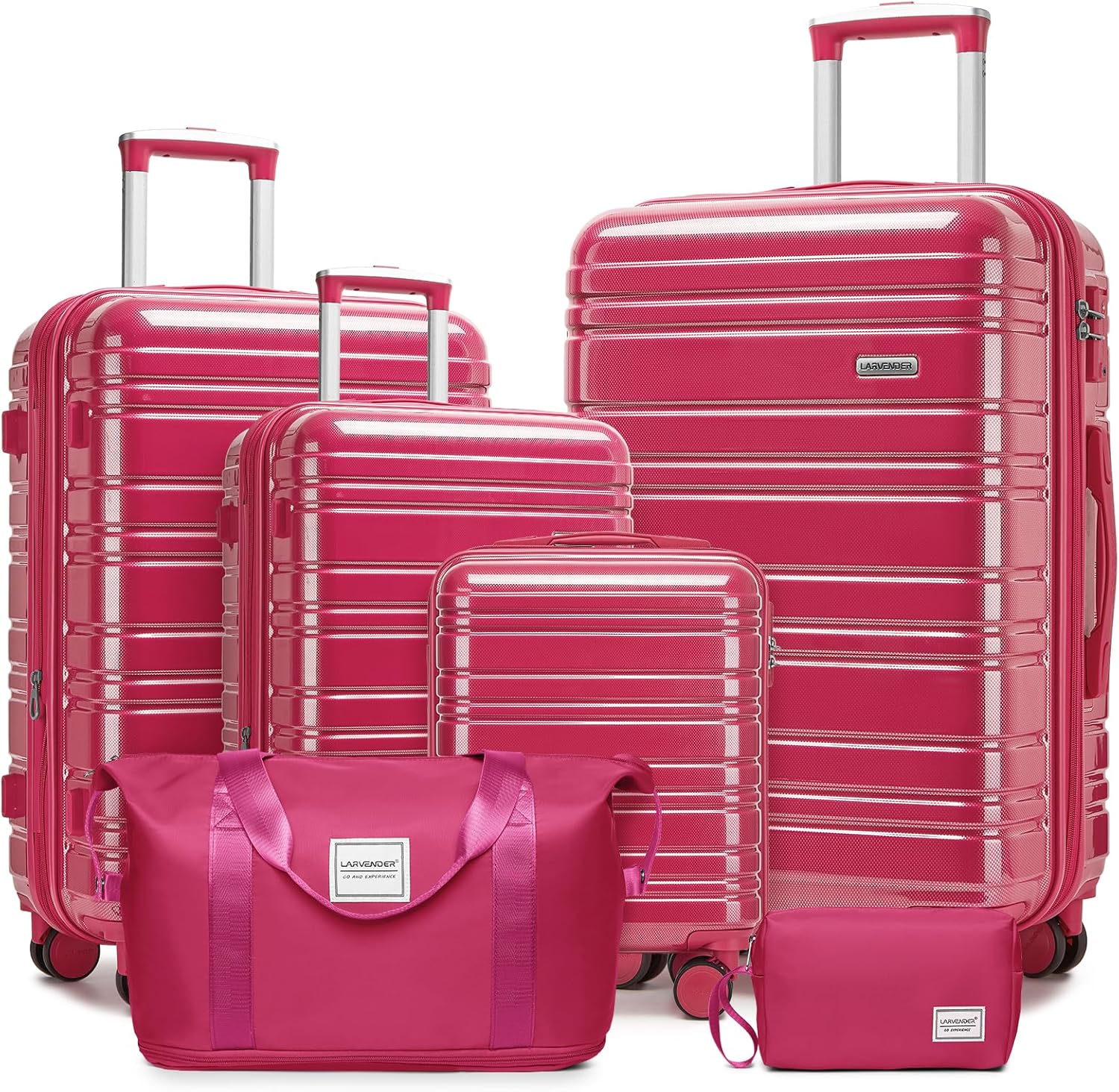 6-piece luggage set. expandable hardshell suitcase set with spinner wheels. lightweight rolling luggage set