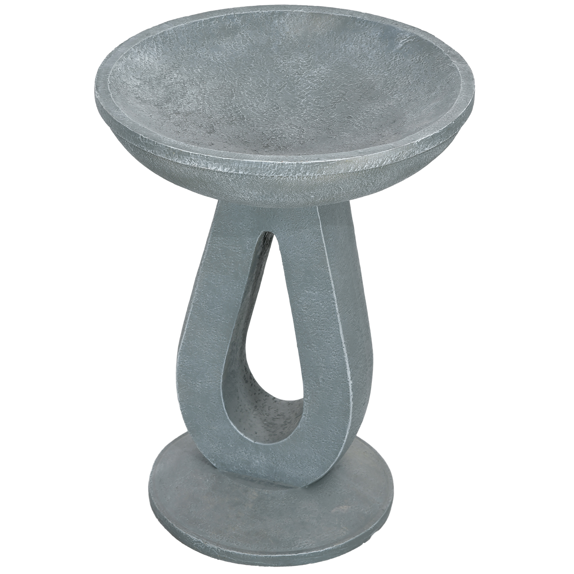Vogelbad Drinkbak, Steenoptiek, 40 cm x 40 cm x 51 cm, Grijs